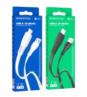 Кабель USB to Micro Borofone BX85, 1.0м, 2.4A, черный
