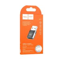 Переходник USB(m) - Type-C(f) HOCO UA17, OTG, черный