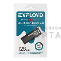 Флешка USB 128 Гб Exployd  580  чёрный Флешка USB 128 Гб Exployd  580  чёрный