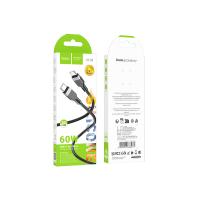 Кабель Type-C to Type-C HOCO X109 Energy , 1.0м, 3A, PD 60Вт, черный, серая вставка